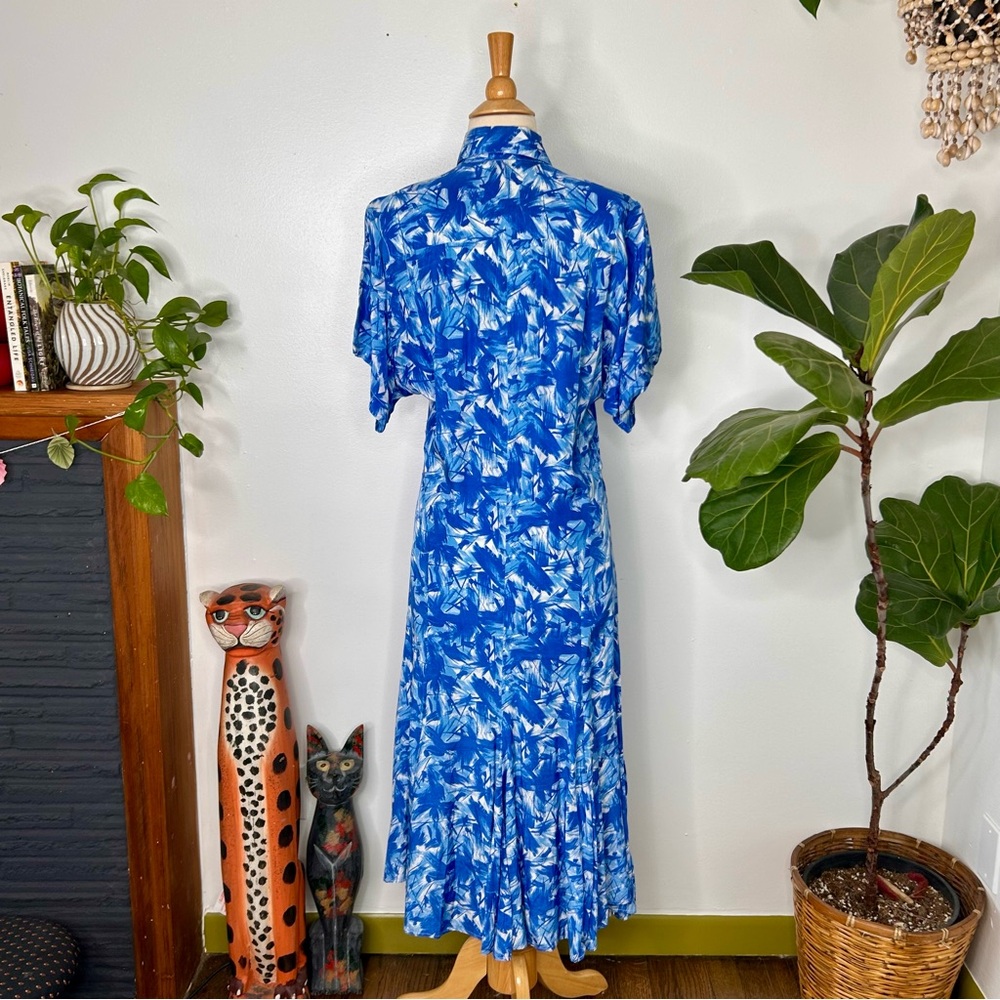 Vintage United Colors of Benetton silk midi dress - Picture 6 of 7